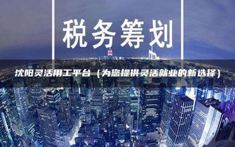 沈阳灵活用工平台（为您提供灵活就业的新选择）