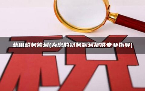 蓝田税务筹划(为您的财务规划提供专业指导)