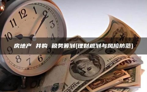 房地产 并购 税务筹划(理财规划与风险防范)