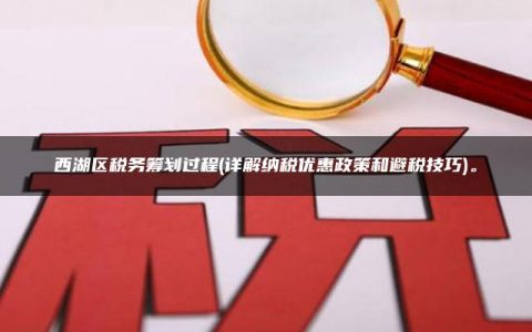 西湖区税务筹划过程(详解纳税优惠政策和避税技巧)。