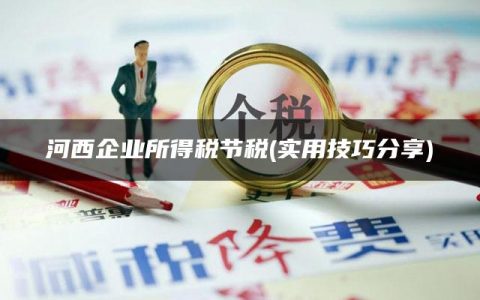 河西企业所得税节税(实用技巧分享)