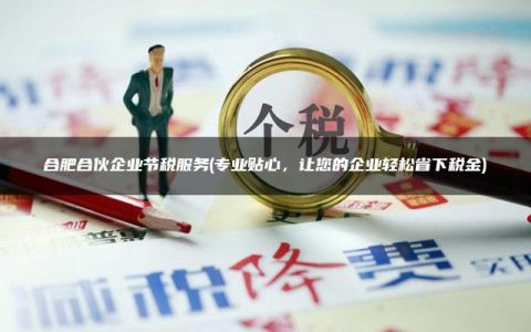 合肥合伙企业节税服务(专业贴心，让您的企业轻松省下税金)