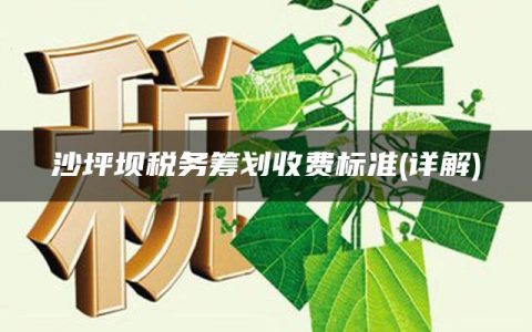 沙坪坝税务筹划收费标准(详解)