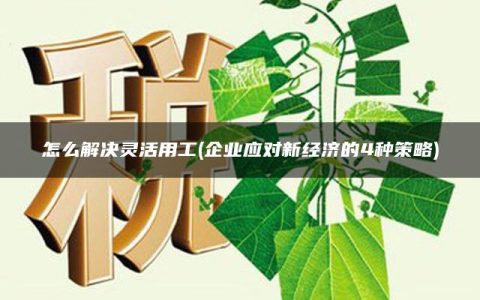 怎么解决灵活用工(企业应对新经济的4种策略)