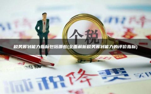 税务筹划能力指标包括哪些(全面解析税务筹划能力的评价指标)