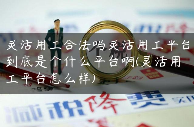 灵活用工合法吗灵活用工平台到底是个什么平台啊(灵活用工平台怎么样)
