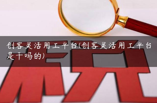 创客灵活用工平台(创客灵活用工平台是干吗的)