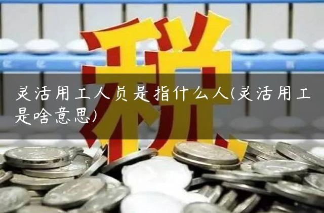灵活用工人员是指什么人(灵活用工是啥意思)