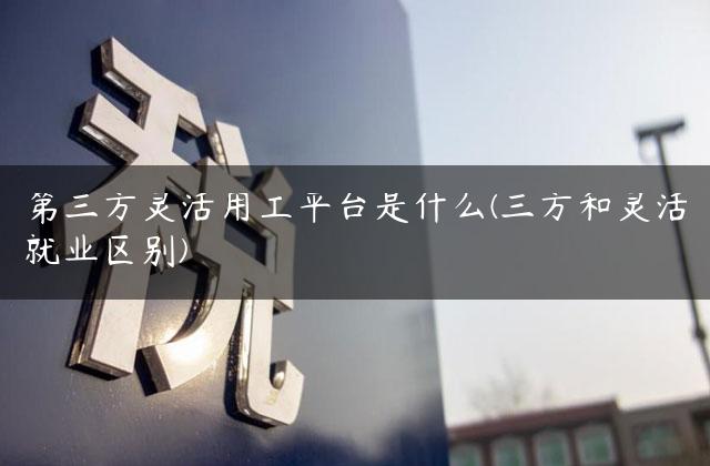 第三方灵活用工平台是什么(三方和灵活就业区别)